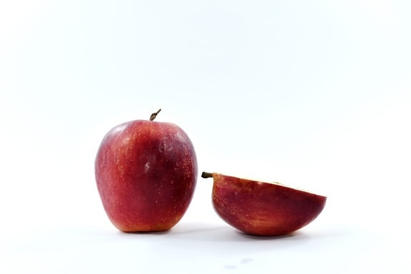 แอปเปิ้ล, อาหาร, ครึ่งหนึ่ง, สีแดง, ชิ้น, มังสวิรัติ, หวาน, เจ, มีสุขภาพดี, ผลไม้