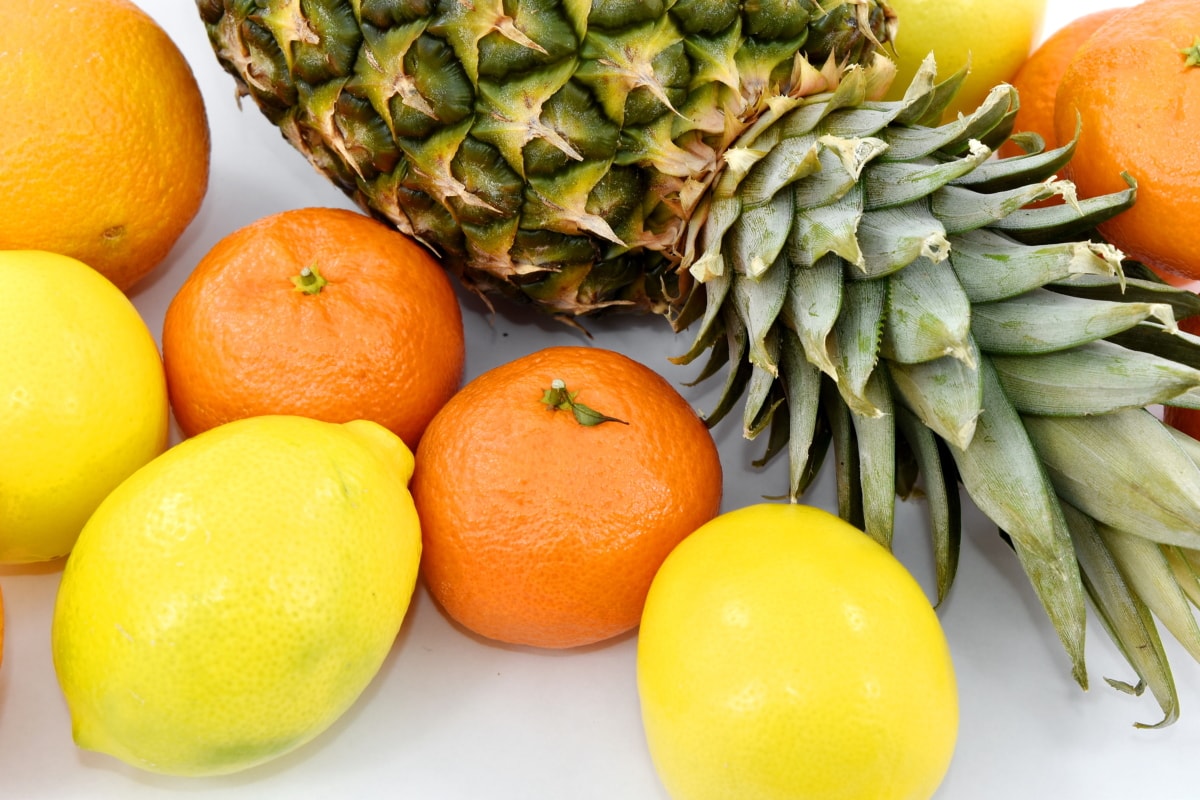 柠檬, 橘子, 餐饮, 水果, 橙色, 菠萝, 维生素, 柑橘, 生产, 健康