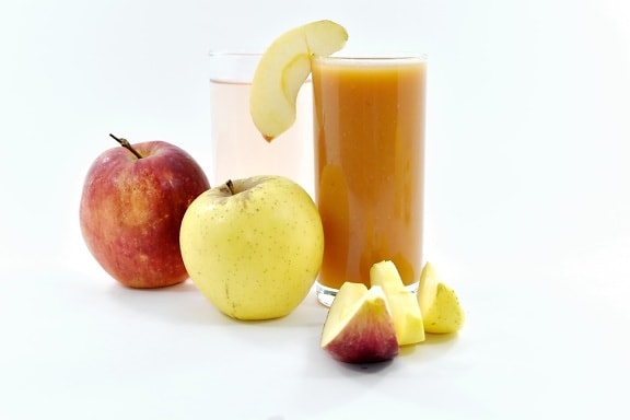 ябълки, напитки, напитка, храна, коктейл от плодове, плодов сок, сок, органични, филийки, ябълка