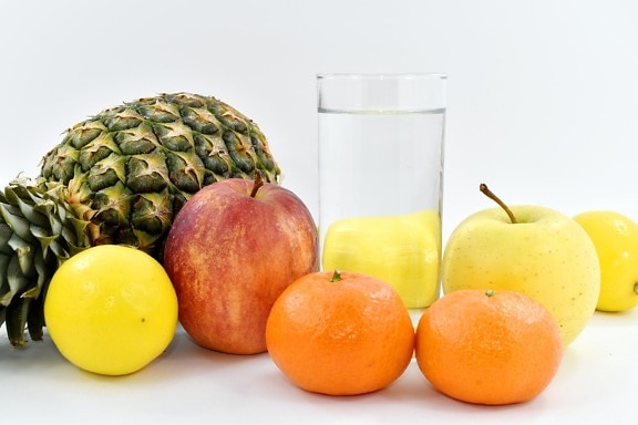 pomme, eau potable, poissons d’eau douce, fruits, citron, Mandarin, ananas, vitamine, agrumes, mandarine