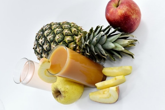 mere, suc de fructe, felii, drag, sirop, fructe, ananas, sănătos, măr, alimente