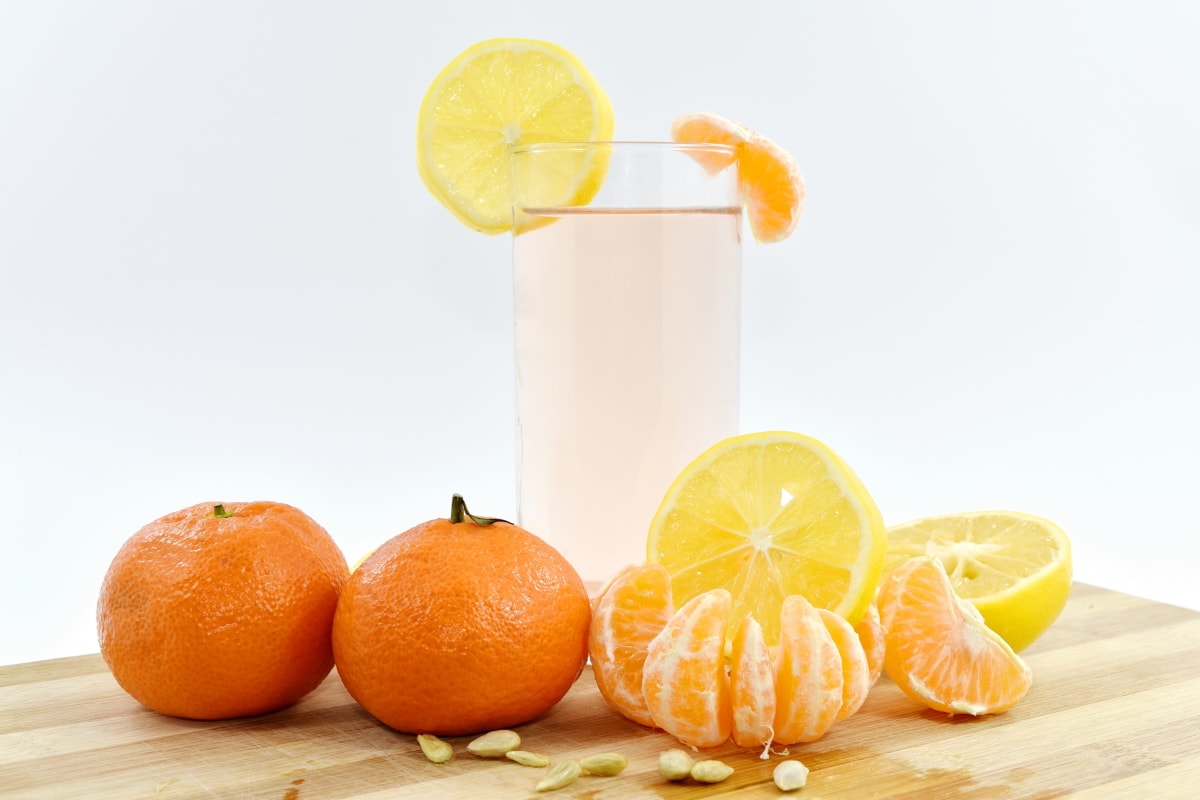 fruit cocktail, fruit juice, lemon, mandarin, seed, tangerine, citrus, juice, vitamin, fruit
