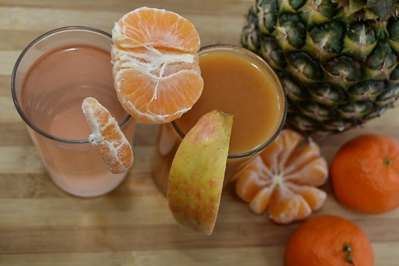 apple, citrus, exotic, fruit cocktail, fruit juice, syrup, top, fresh, food, orange
