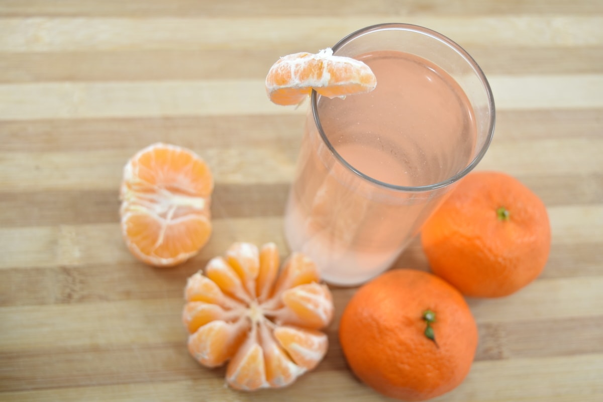 svježe, voćni sok, staklo, mandarina, vrh, citrus, voće, zdravo, narančasta, mandarina