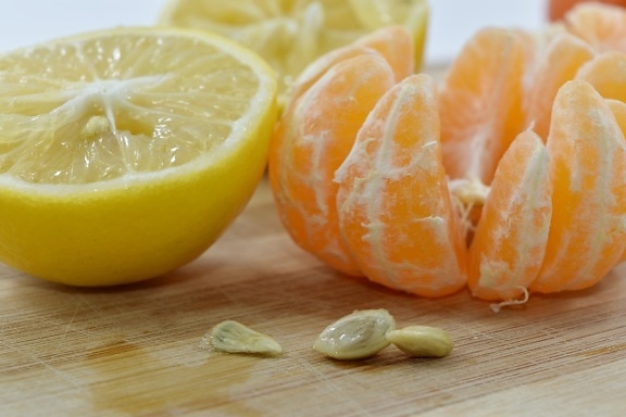 exótico, núcleo, limón, mandarín, semilla, jugo de, cítricos, alimentos, fruta, saludable