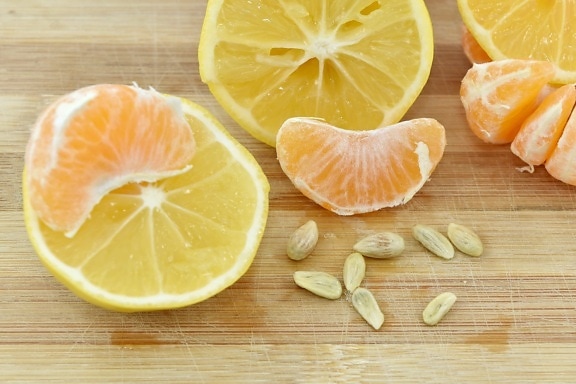 exotické, ovoce, jádro, citron, mandarinka, semeno, obratník, čerstvý, šťáva, vitamín