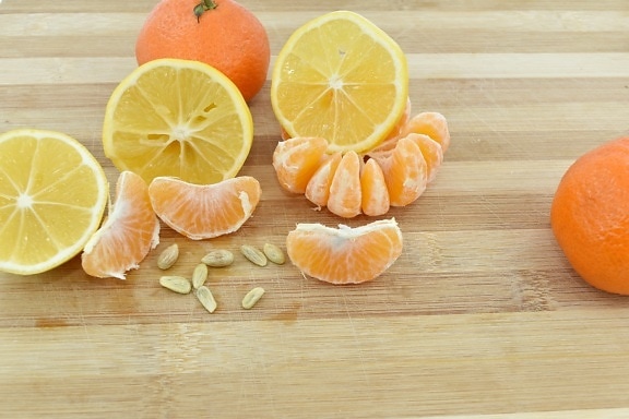 citron, Mandarin, nutrition, oranges, organique, semences, tranches de, mandarine, orange, vitamine