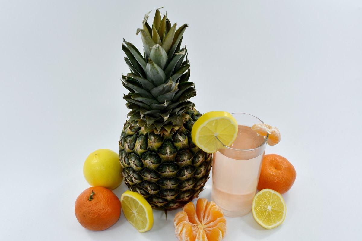 cocktail, limonade, Mandarijn, tropische, vitamine, ananas, sap, voedsel, produceren, vrucht