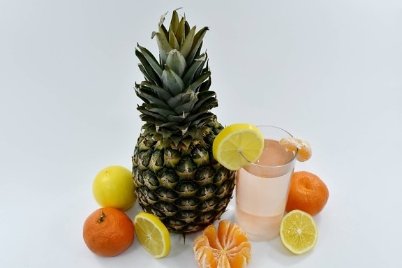 koktel, limunada, mandarina, tropsko, vitamin, ananas, sok, hrana, proizvod, voće