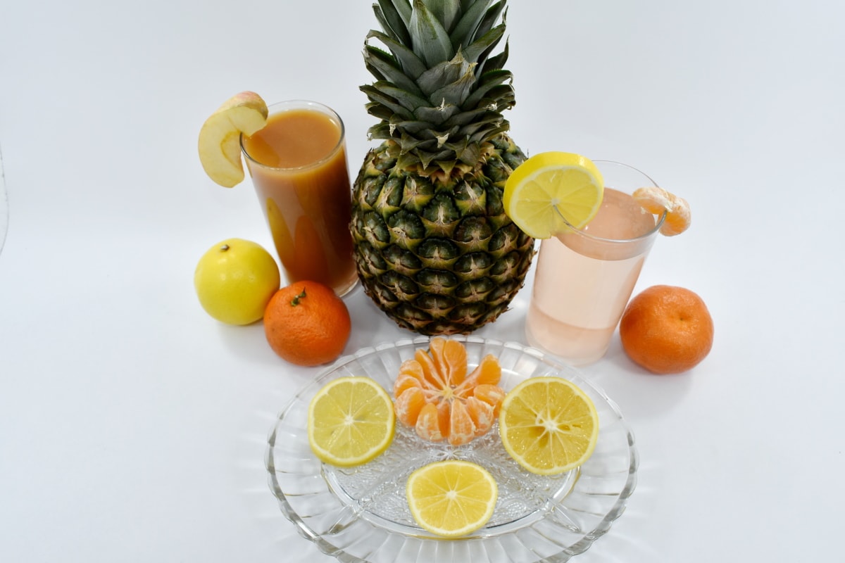 diététiques, cocktail de fruits, jus de fruits, en bonne santé, citron, limonade, ananas, sirop, Végétalien, alimentaire