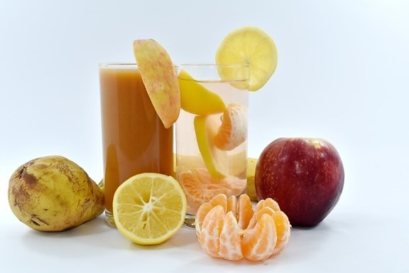 limonáda, pomeranče, hruška, sirup, zdravé, čerstvý, jídlo, citron, vitamín, šťáva