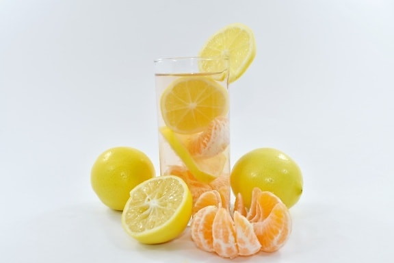 diet, fresh water, lemon, lemonade, nutrition, organic, tangerine, orange, fruit, juice