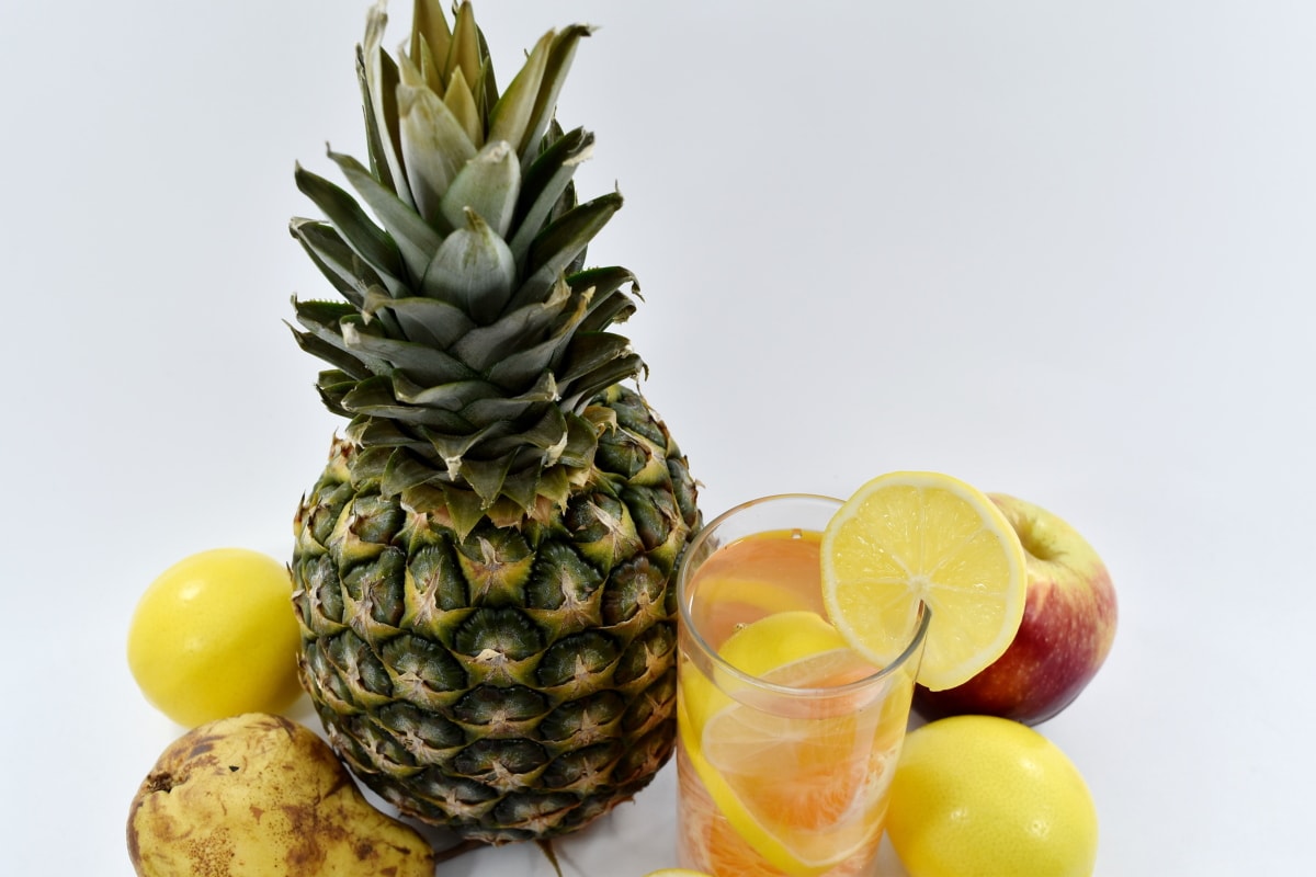 лимонад, Мандарин, Груша, ананас, Тропічна, їжа, фрукти, виробляють, сік, здоровий