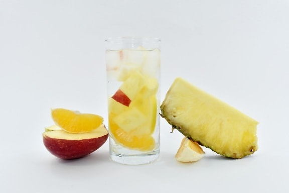 Äpple, dricksvatten, friskt vatten, fruktjuice, frukt, mat, stilla liv, läckra, hälsa, frukost