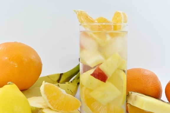 kylmä vesi, hedelmämehua, appelsiinit, orgaaninen, ananas, Tropical, vegaani, hedelmät, oranssi, sitruuna
