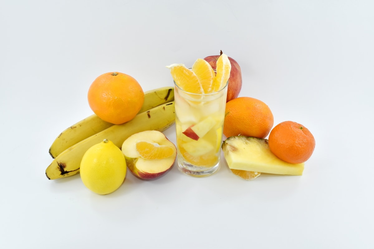 กล้วย, แปลกใหม่, ค็อกเทลผลไม้, น้ำผลไม้, ส้มโอ, มีสุขภาพดี, แมนดาริน, มะม่วง, เขตร้อน, ส้ม