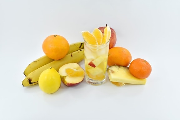 банан, экзотические, фруктовый коктейль, фруктовый сок, Грейпфрут, здоровые, Мандарин, Манго, тропический, цитрусовые