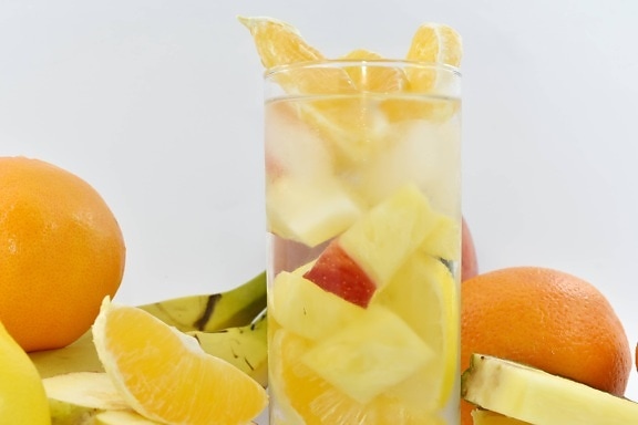 bebidas, coctel de frutas, jugo de fruta, toronja, cristal de hielo, mango, saludable, cítricos, naranja, jugo de