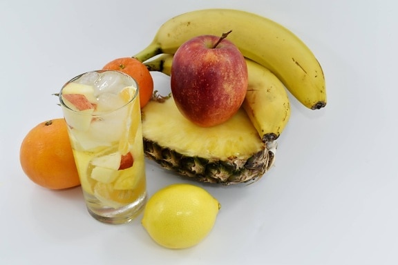 μήλο, Μπανάνα, ποτών, χυμός φρούτων, κρυστάλλινο πάγο, λεμονάδα, μάνγκο, Ανανάς, διατροφή, φρέσκο
