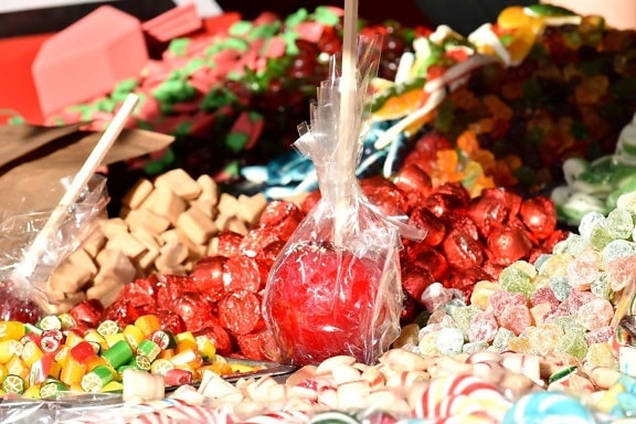 apple, candy, confectionery, gelatin, lollipop, food, sugar, delicious, many, ingredients