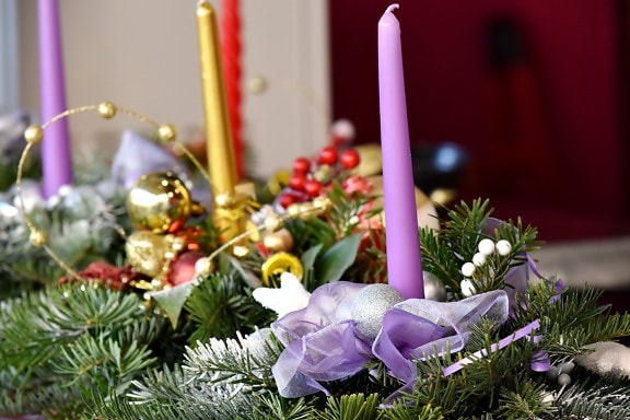 bougies, Noël, décoration, cadeaux, fait main, violet, bougie, célébration, Design d’intérieur, Shining