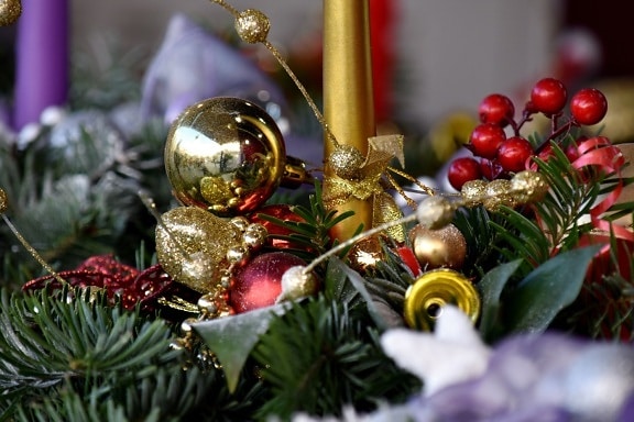 κερί, διακόσμηση, Χρυσή λάμψη, χειροποίητο, Ενοικιαζόμενα, στολίδι, Χριστούγεννα, γιορτή, εσωτερική διακόσμηση, λάμπει