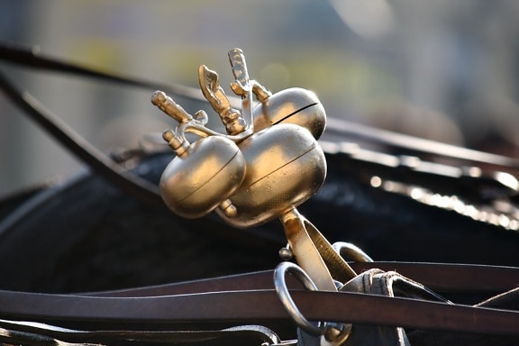 bells, brass, carriage, decoration, horses, vintage, antique, old, vehicle, classic