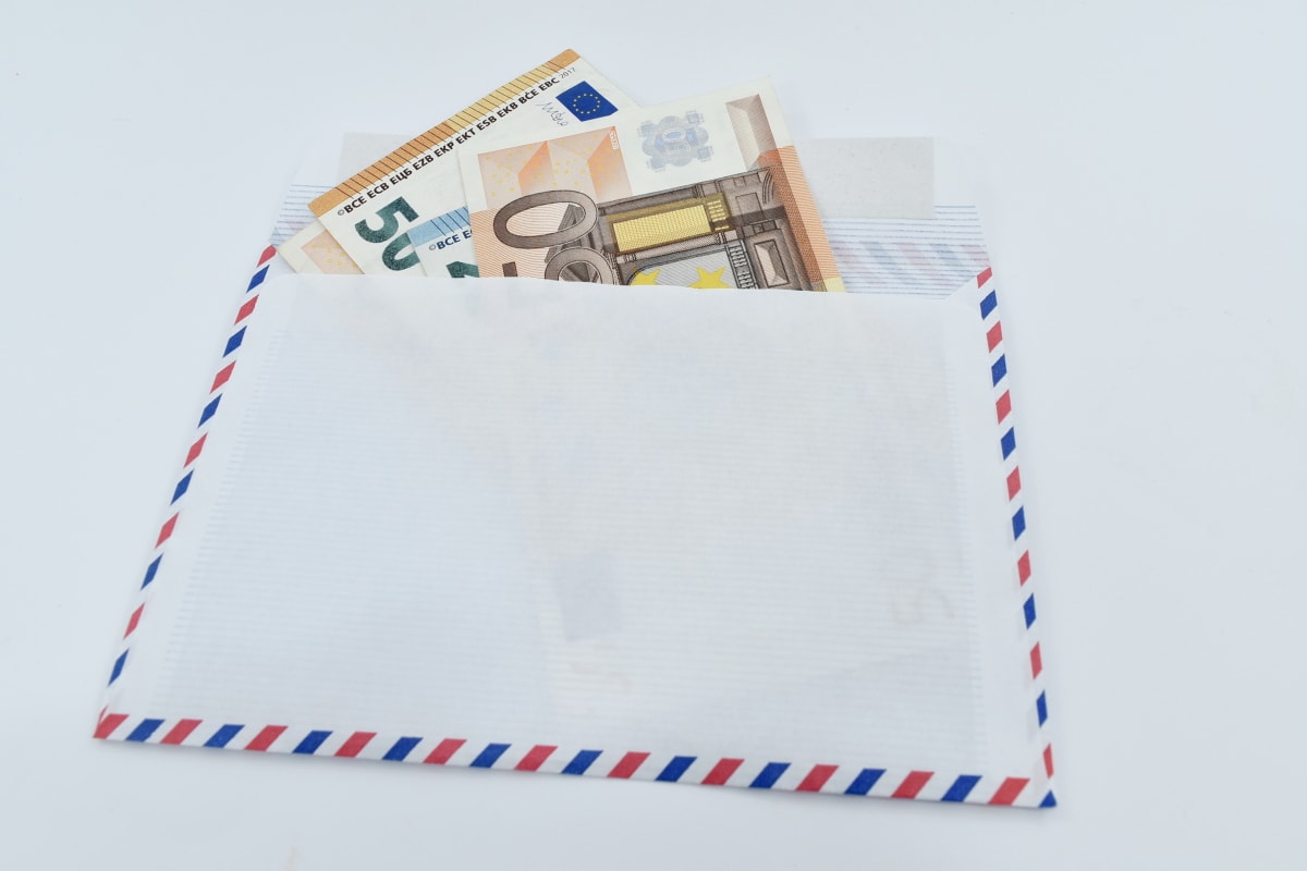 банкнота, конверт, Євро, Європейська, подарунок, паперові гроші, Союз, папір, бізнес, пост