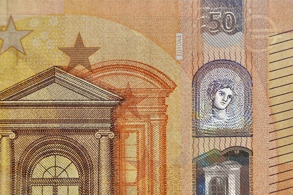 банкнота, близьким, Європейська, гроші, паперові гроші, прозорий, Союз, мистецтво, прикраса, ретро