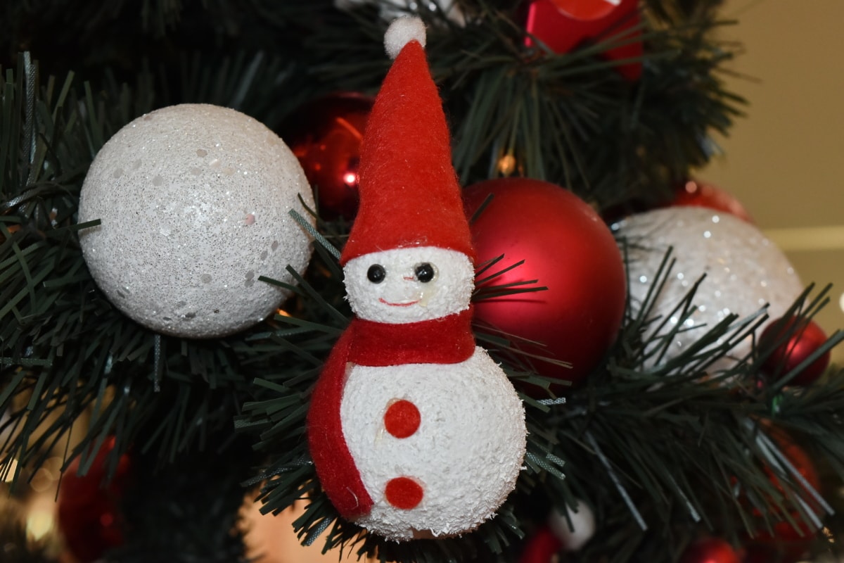 kerstboom, vakantie, interieur decoratie, sieraad, sneeuwpop, viering, decoratie, Kerst, interieur design, schijnend