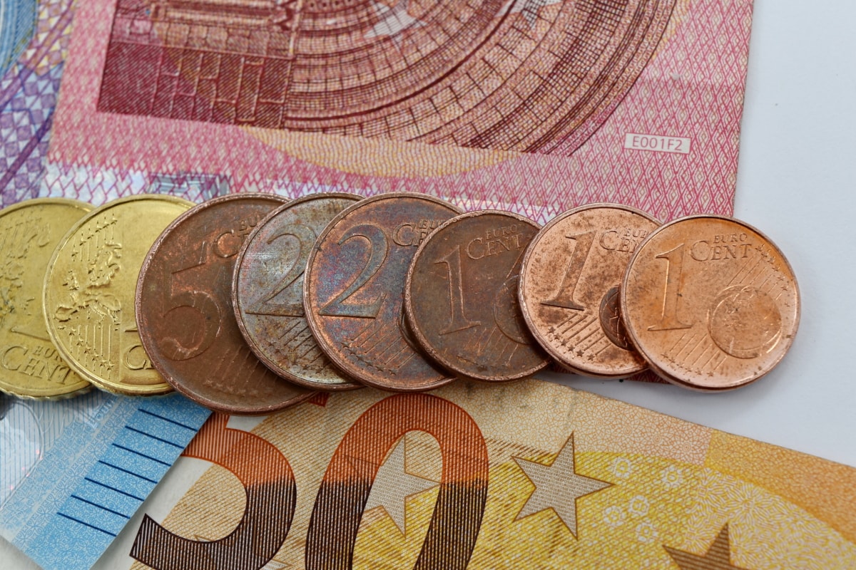 cent, kovanice, bakar, eura, Europski, financije, novac, bogata, vrijednost, promjena