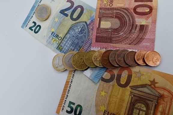 банкноти, монети, евро, Европа, финанси, инвестиции, книжни пари, банкиране, бизнес, спестявания