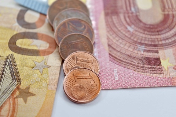 centavo, monedas, cobre, euro, Europeo, papel moneda, dinero en efectivo, dinero, moneda, negocios