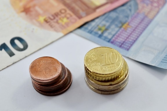 cent, mønter, stakke, præstation, penge, finansiering, besparelser, euro, forretning, pankki
