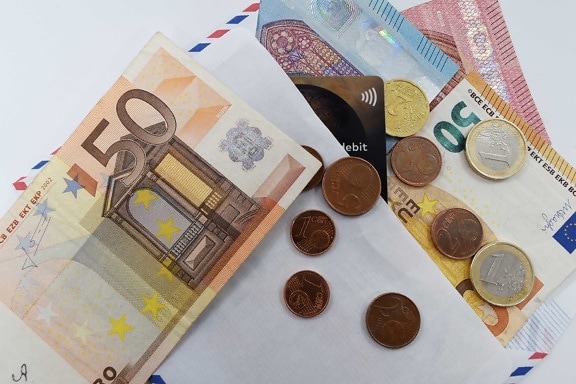 coins, credit, euro, investment, letter, loan, paper money, money, currency, finance
