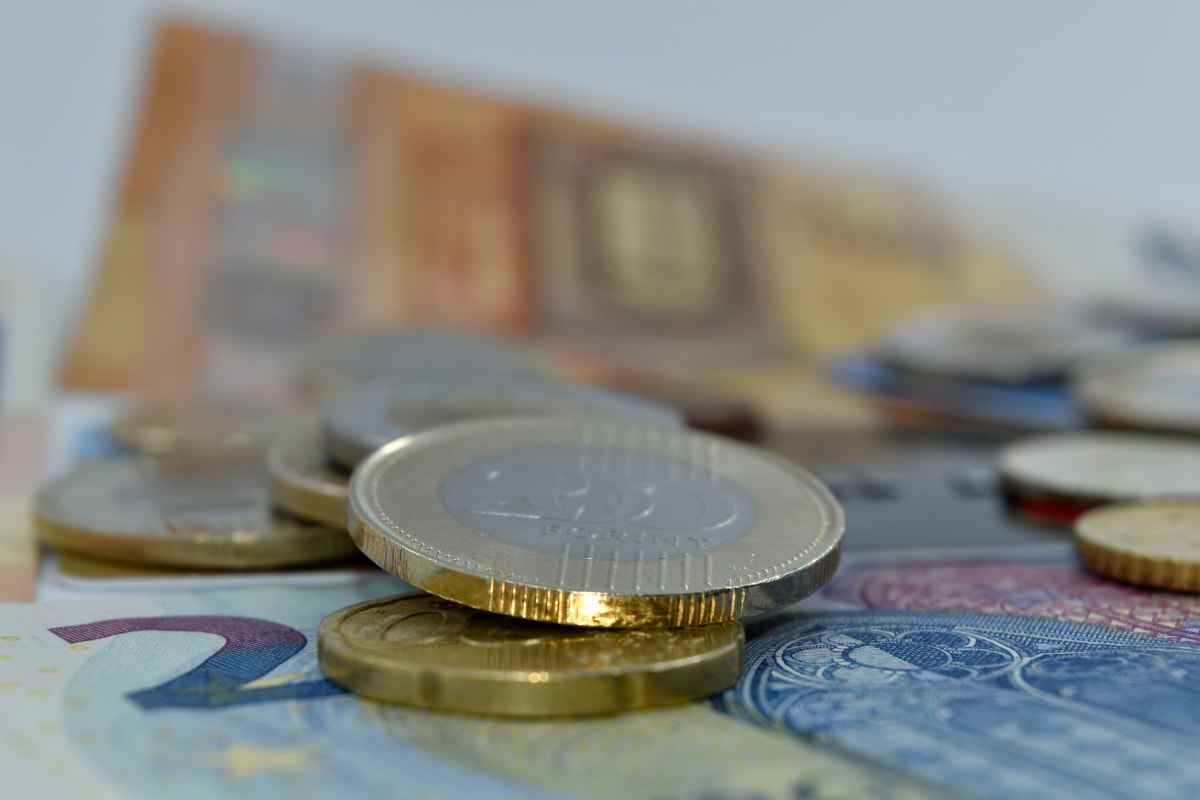 Münzen, Forint, Papiergeld, Stapel, Bank, Währung, Euro, Geschäft, Finanzen, Einsparungen