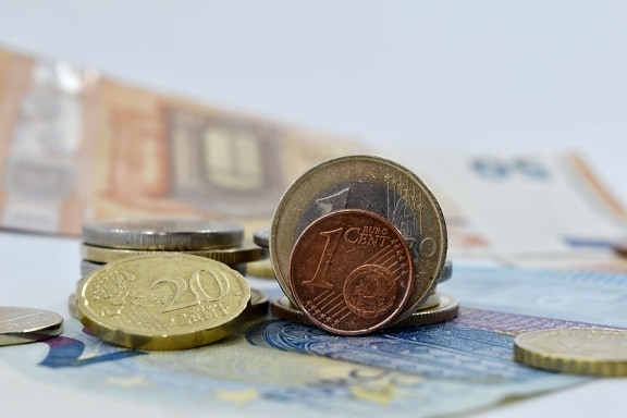 Σεντ, κέρματα, ευρώ, Ευρώπη, στοίβες, επιχειρήσεων, οικονομικών, εξοικονόμηση, βίδας, νόμισμα