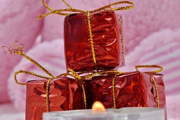 boxes, candlelight, candles, christmas, gifts, orthodox, glass, shining, bright, decoration
