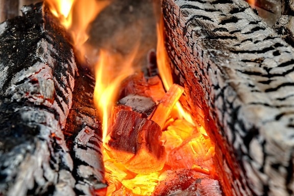 fiamme, caldo, calore, cenere, legna da ardere, carbone, fiamma, masterizzare, carbone di legna, fumo