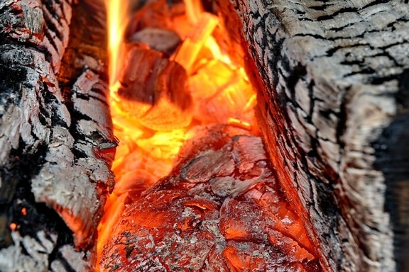 Yangın, alevler, ısı, duman, alev, sıcak, yanık, yakacak odun, kömür, şömine