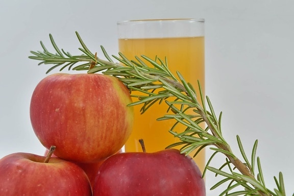apples, fruit cocktail, fruit juice, rosemary, syrup, twig, health, vitamin, healthy, fruit