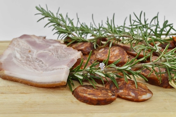 pork, pork loin, rosemary, slices, snack, tasty, food, meat, lunch, meal