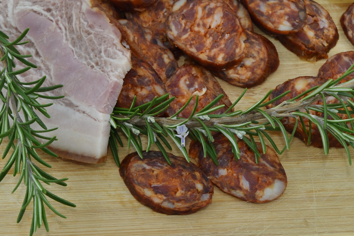 Bacon, hjemmelavet, lam, kød, økologisk, råt kød, krydderi, bøf, kvist, mad
