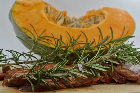 branches, rosemary, sausage, spice, squash, food, pumpkin, cooking, ingredients, traditional