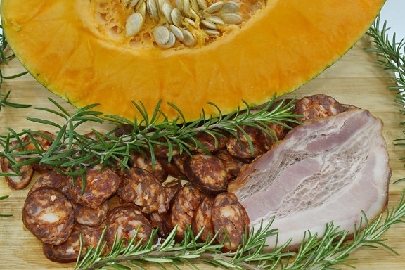 cholesterol, sausage, food, dinner, dill, pork, cooking, delicious, slice, traditional