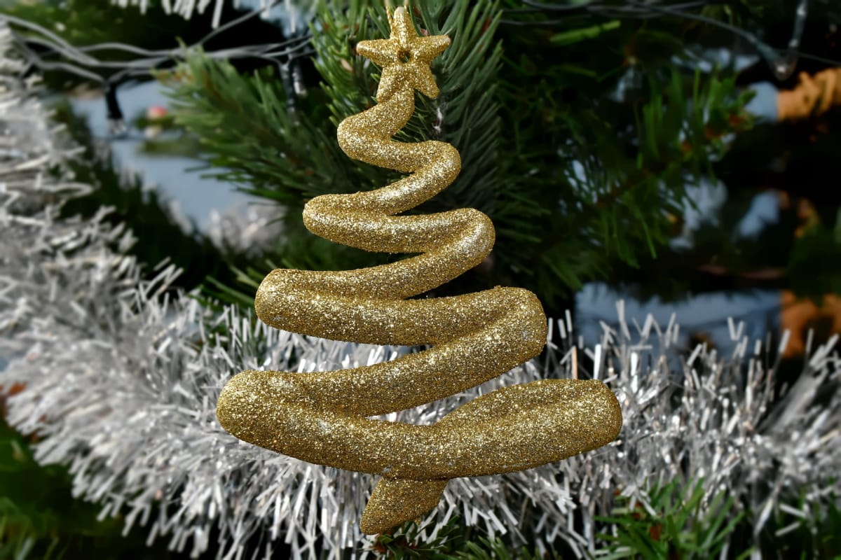 christmas, christmas tree, golden glow, golden shiner, shining, star, tree, decoration, pine, celebration