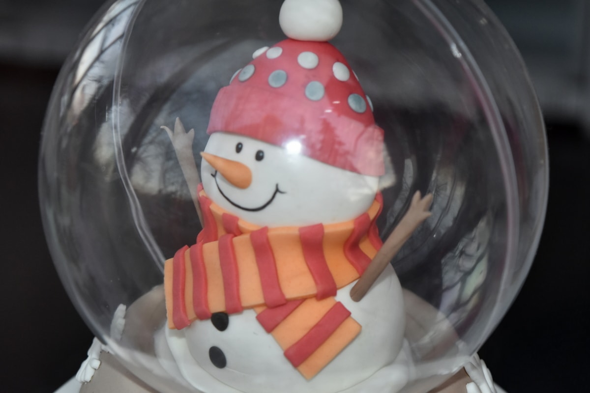 joulu, lumiukko, lelu, läpinäkyvä, lasi, talvi, muovi, hauskaa, Söpö, kasvot