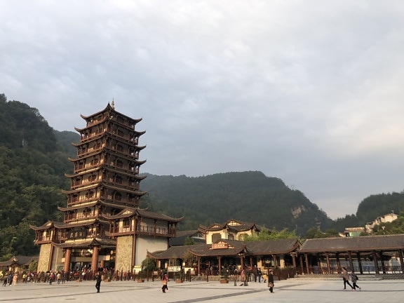 Castelo, China, Chinês, multidão, património, Palácio, pátio, Turismo, atração turística, Templo de