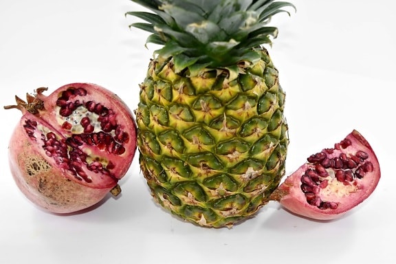fruit, pomegranate, pineapple, tropical, exotic, food, healthy, health, nutrition, sweet