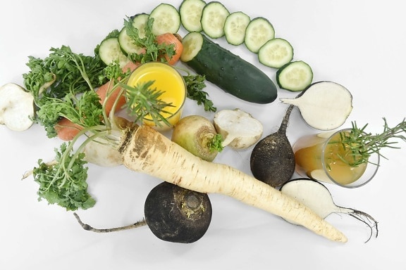 cenoura, pepino, suco de fruta, orgânicos, raízes, produtos hortícolas, vegetariano, produzir, salada, comida